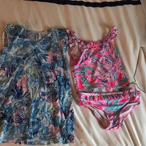 Colorful Floral Dress and Swimsuit Set